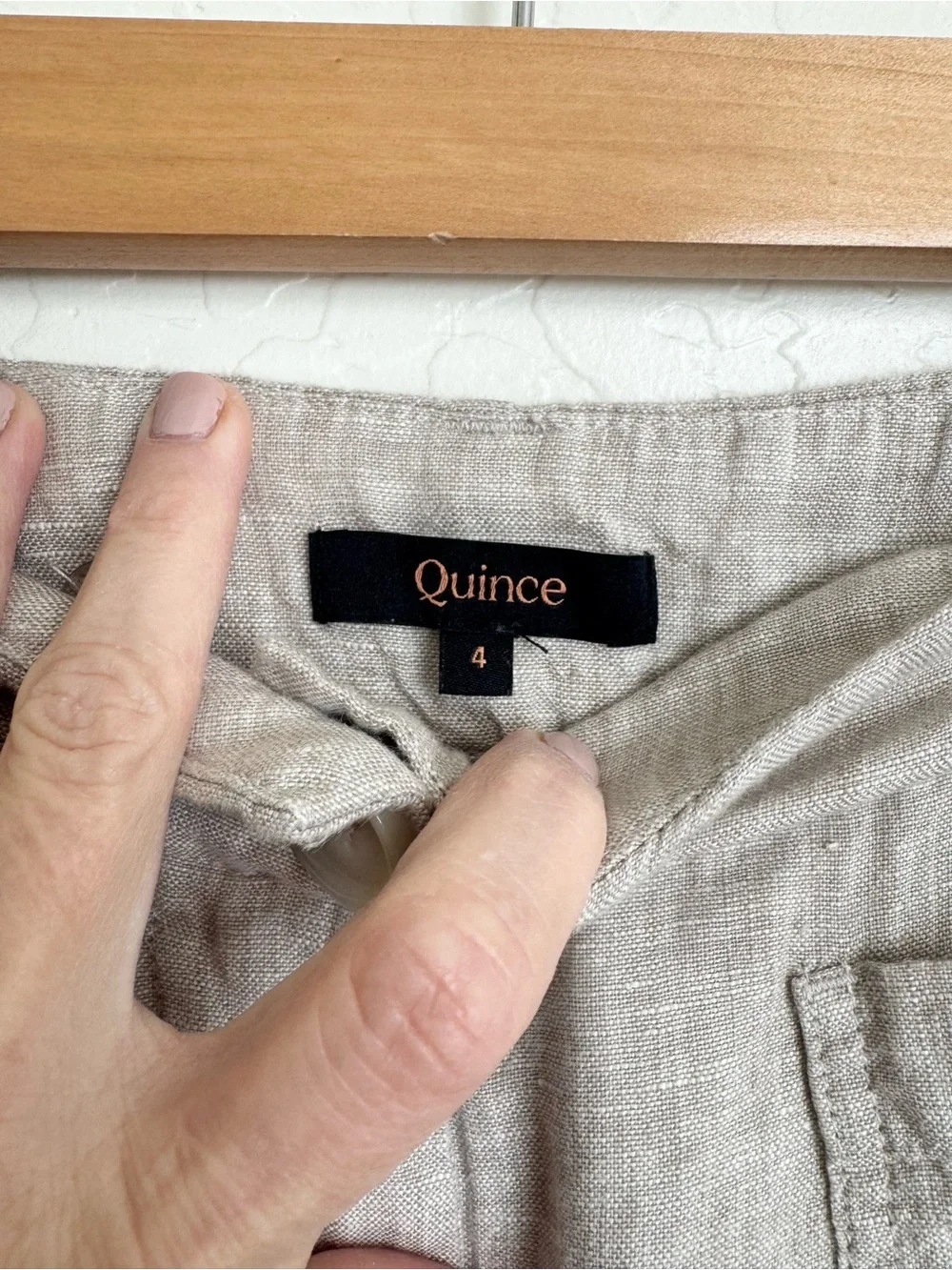 Quince 100% European Linen Wide Leg Trouser Flax Size 4 Patch Pockets Pants